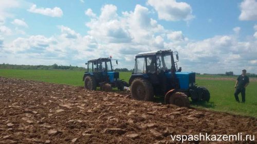 Вспашка земли трактором авито